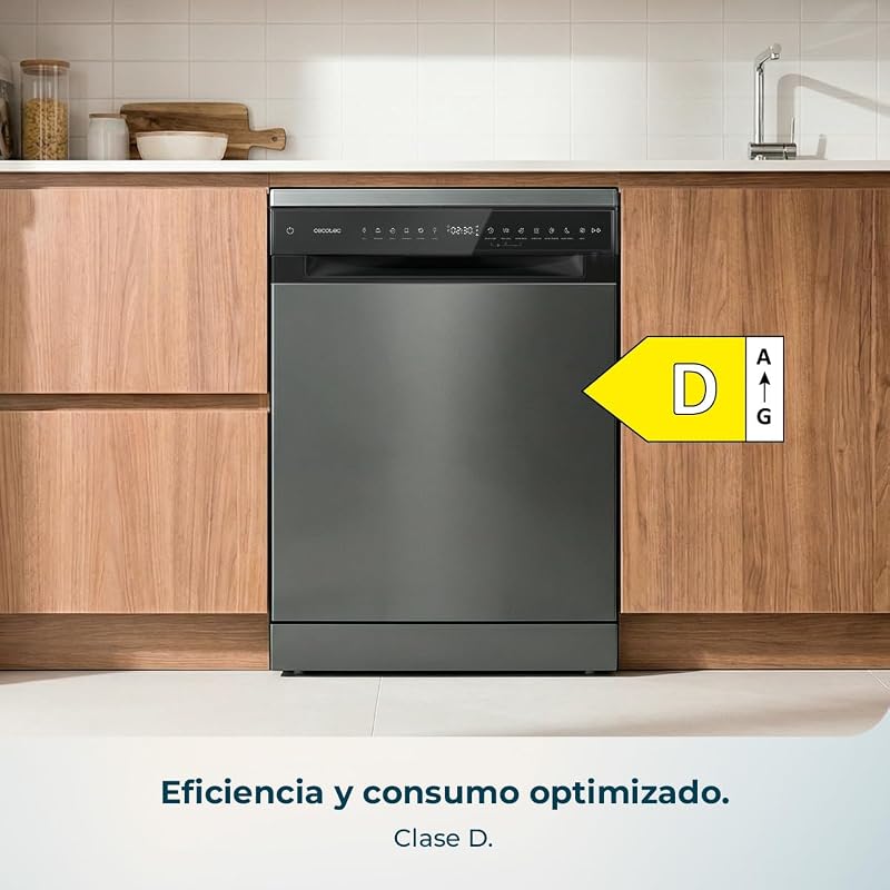 Lavavajillas 60 cm Libre Instalación Bolero Aguazero 6205 Dark. 13 Cubiertos, 12 Programas, Motor Inverter Plus Duo, Panel Táctil, Extra Hygiene, Super Dry, Half Load, Silent Wash, Dark
