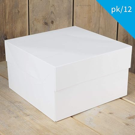 FunCakes - 12 x Cajas Blancas para Transportar Tartas (40X40X15CM): Amazon.es: Hogar
