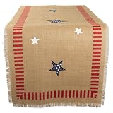 DII 14x74" Jute/Burlap Table Runner, 4th of July - Perfect for Independence Day, July 4th Party, Summer BBQ and Outdoor Picnics