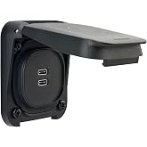 Scanstrut Ventura SC-V-USB-01 Dual USB-C Socket, 60W Fast Charge, IP68/IP69K Waterproof, 12/24V DC, Marine-Grade Flush Mount for RV, Van &amp; Boat