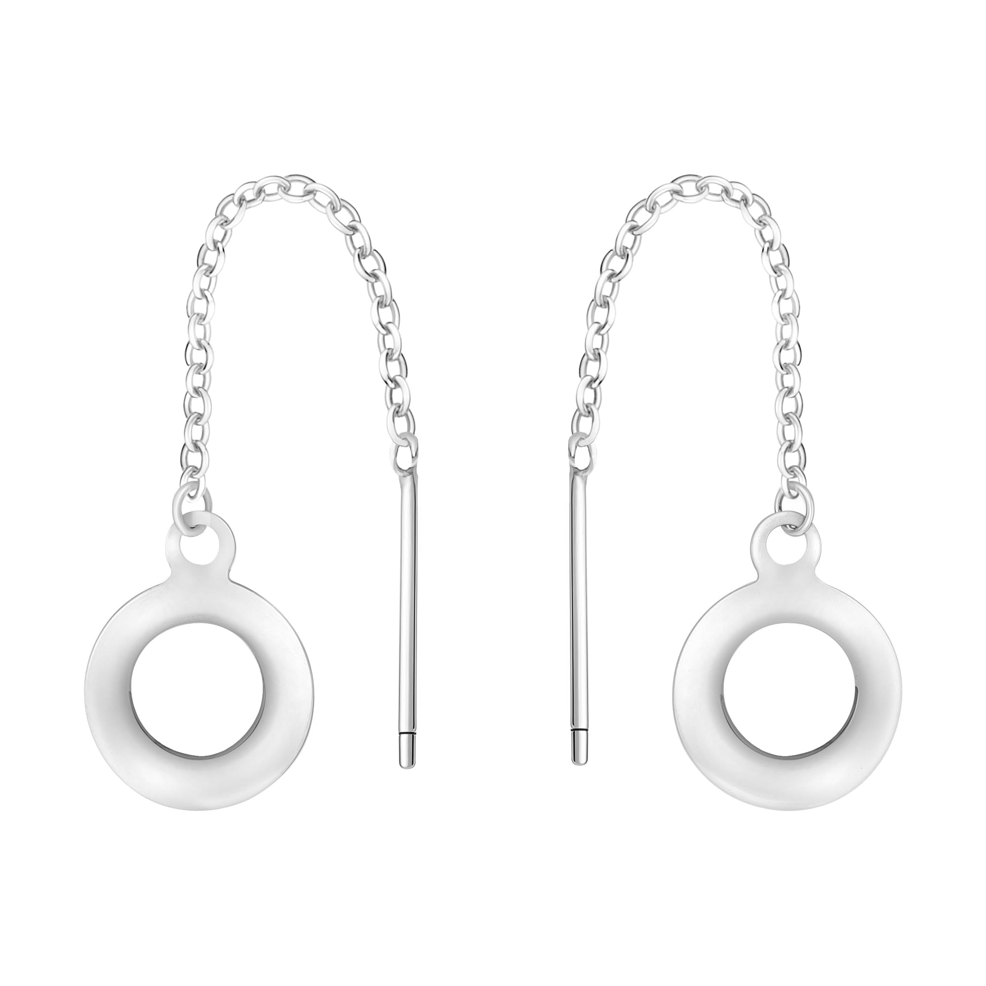SOFIA MILANI - Women's Earrings 925 Silver - Circle Bar Dangle Earrings - 20811