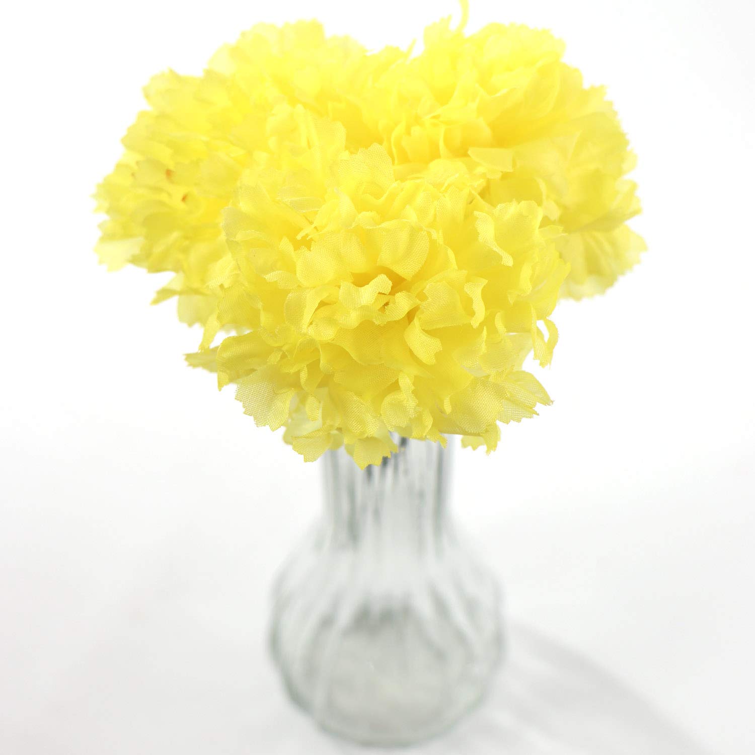 Larksilk 100 Carnations 5" Yellow Artificial Silk Flower Pick - Multiple Colors Available
