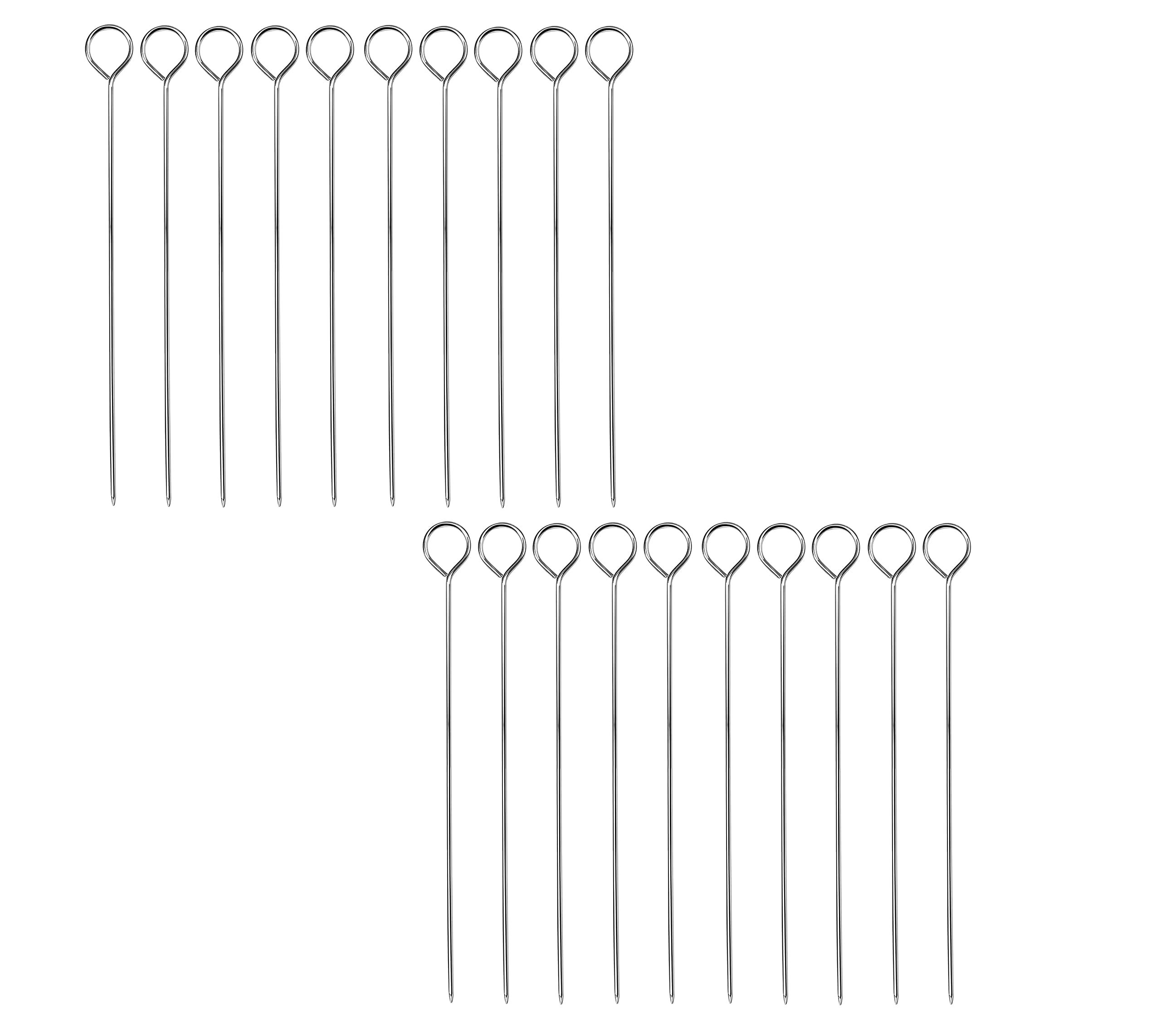 Invero® 20 Pack of BBQ Collection - Barbecue Stainless Steel Skewers - Ideal for Party Grill Kebabs Fountain Meat Vegetables and more - 24cm