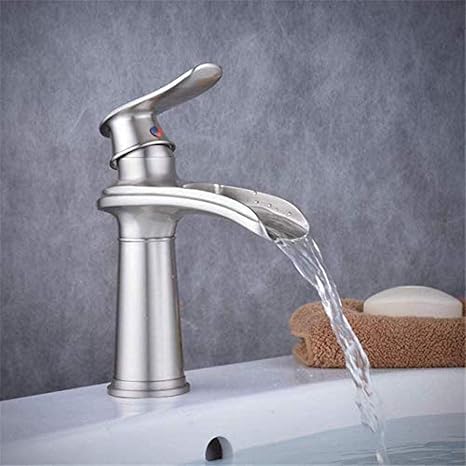 Grifo Grifería Mezclador De Latón Con Estructura En Cascada Plata