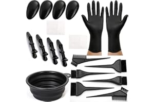 Borogo 19Pcs Professional Salon Hair Coloring Dyeing Kit, Hair Coloring Products with Hair Dye Brush, Hair Color Bowl, Hair Clips For Hair Dye Tools