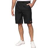 Vssjavun Mens Casual Shorts Elastic Waist Drawstring 9'' Relaxed Fit Summer Beach Hiking Shorts with Pockets