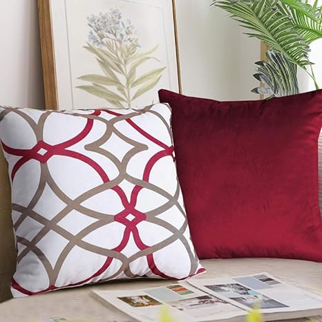 red decorative pillows for sofa