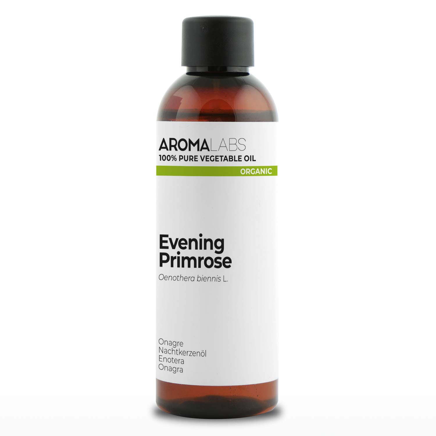 ORGANIC - EVENING PRIMROSE Oil - 100mL - 100% Pure, Natural, Cold Pressed And AB Certified - AROMA LABS (French Brand)