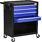 DURHAND 4-Drawer Tool Chest with 4 Wheels, Rolling Tool Box and Storage Cabinet, Portable Tool Organizer for Garage, Factory 