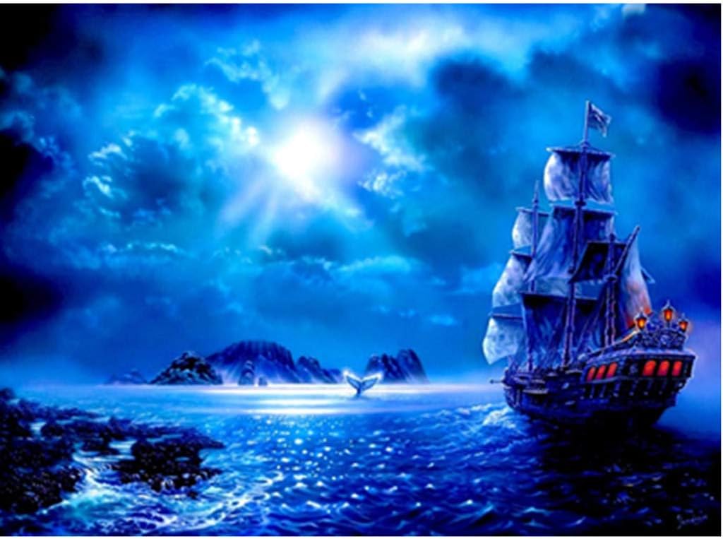 MRULIC DIY Diamond Painting Art Home Decor World Naturre Scene Hanging Painting Pictures Arts Craft Livingromm Bedroom Decor Kids Adults Gift