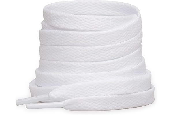 Stepace [2 Pairs] Flat Shoe Laces 5/16" Wide for Sneakers - 13 Colors Shoelaces