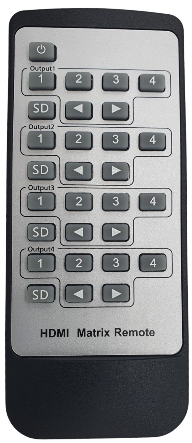 FOURKAY Spare Infra Red remote control for 4x4 HDMI matrix switch model MX4K44H-DS.