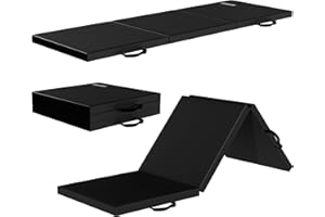 Fitvids Folding Exercise Gymnastics Mat for Tumbling, 2'x6'x2" Gym Workout Mat with Carrying Handles High-Density Anti-Tear Portable Fitness Aerobics Mats for Home Gym Yoga Pilates MMA Core Training, Multiple Colors