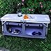 CampLand Outdoor Folding Table Aluminum Lightweight Height Adjustable with Storage Organizer for BBQ, Party, Camping