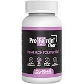 Proferrin Clear Heme Iron Supplement, 90 Capsules- Superior Absorption, Easy on The Gut, Natural, Made in The US