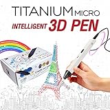 3D Pen Printer by TITANIUM MICRO - Doodle & create 3D model - USB 3D Printing Pen Compatible with PLA / ABS Filament + 3 Free Filament Refills (White)