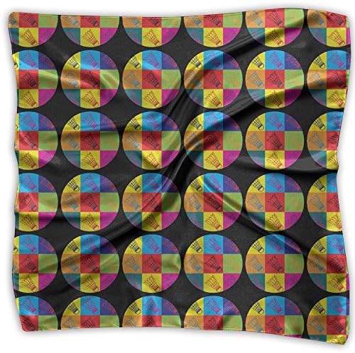 Badminton Rainbow Art Women's Fashion Print Square Scarf Neckerchief Headdress M