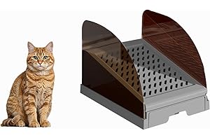 XINHOONFEI Plastic Inclined Steps Assist in Using Various Sizes of cat Litter Boxes. Plastic Large cat Litter Boxes Inclined Steps are Non Stick，Height Adjustable，Easy to Clean (Gray Small)