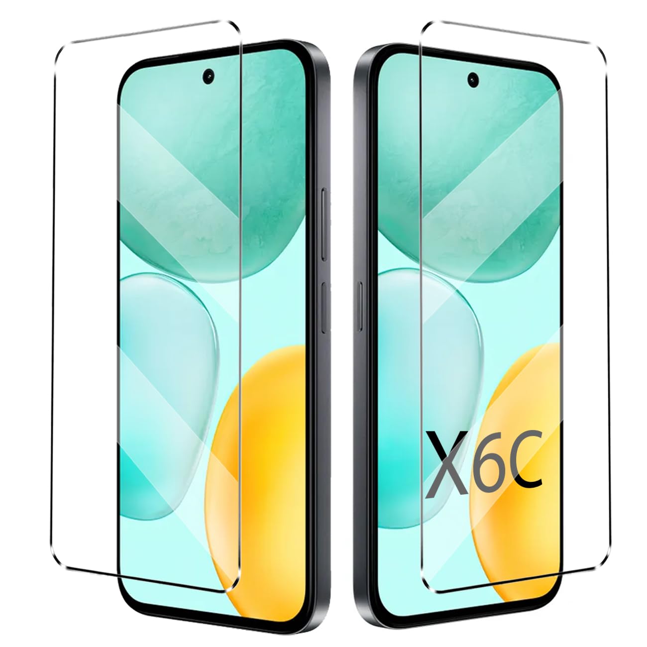 HuiYouMY Tempered Glass Compatible with Honor X6C 2Pack Screen Protector for Honor X6C,Shockproof Anti-Scratch