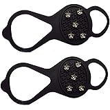 YideaHome簡単装着 便利 滑り止め 転倒防止 フリーサイズ ブラック 雪道 安全歩行 軽アイゼン ビジネスシューズにも装着可能 オリジナル 滑らない