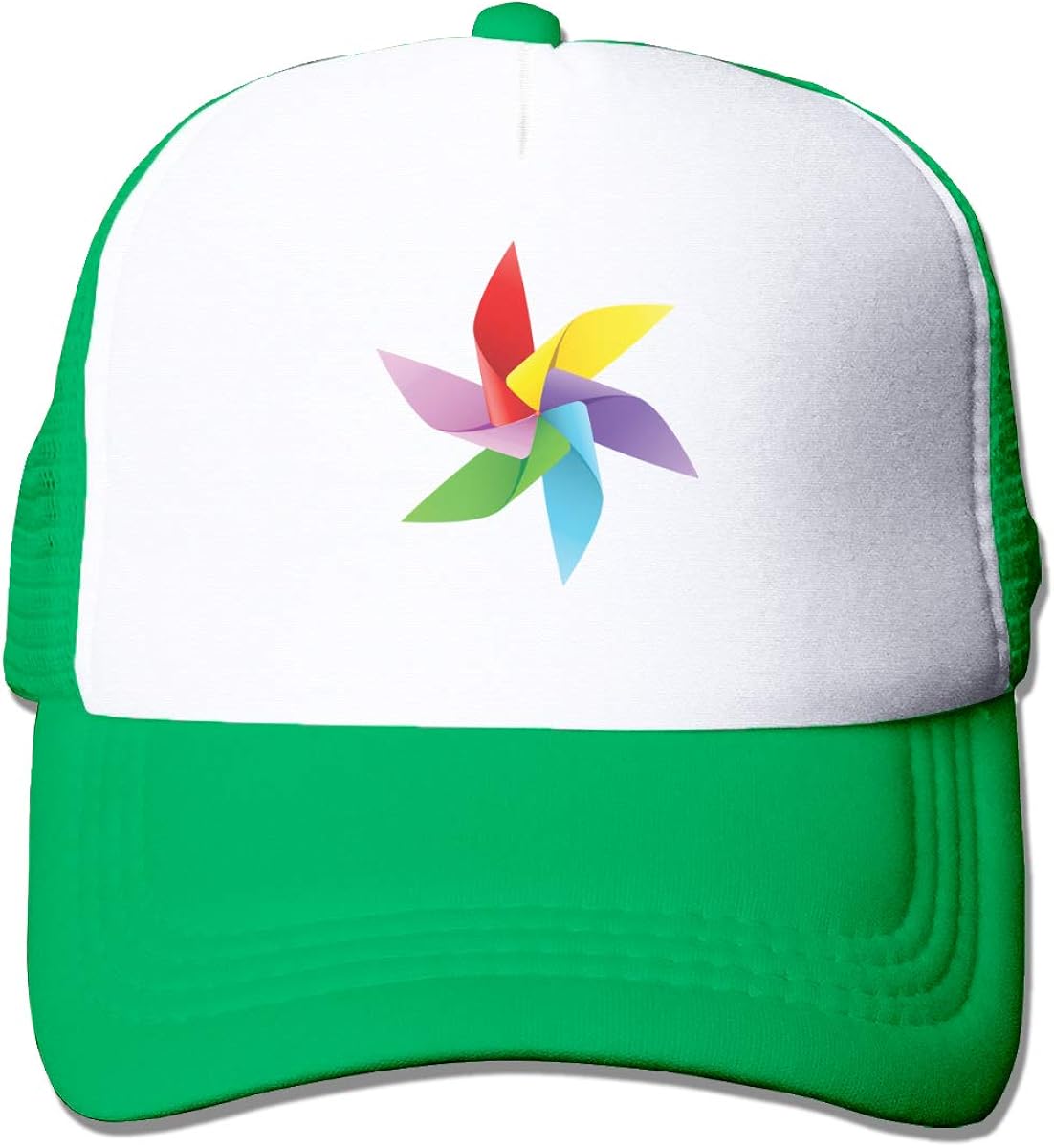 Wfispiy Color Pinwheel Mesh Yellow Baseball Cap Men Women Classic