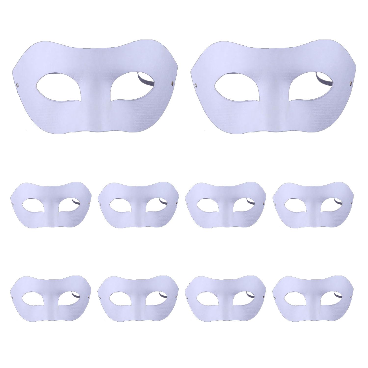 BORFUE 10Pcs Paper Art Masks White Masquerade Masks Paintable Paper Mask for Cosplay Masquerade Parties Costume Accessory