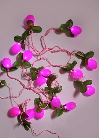 Glimmer Lightings Lychee 8 Meters String Light for Home Decor Festival Party Diwali Christmas Decoration- Pink