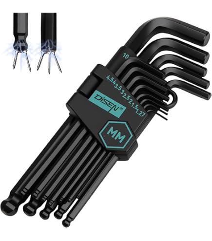 DISEN 13 Pieces Magnetic Hex Key Allen Wrench Set SAE Size with