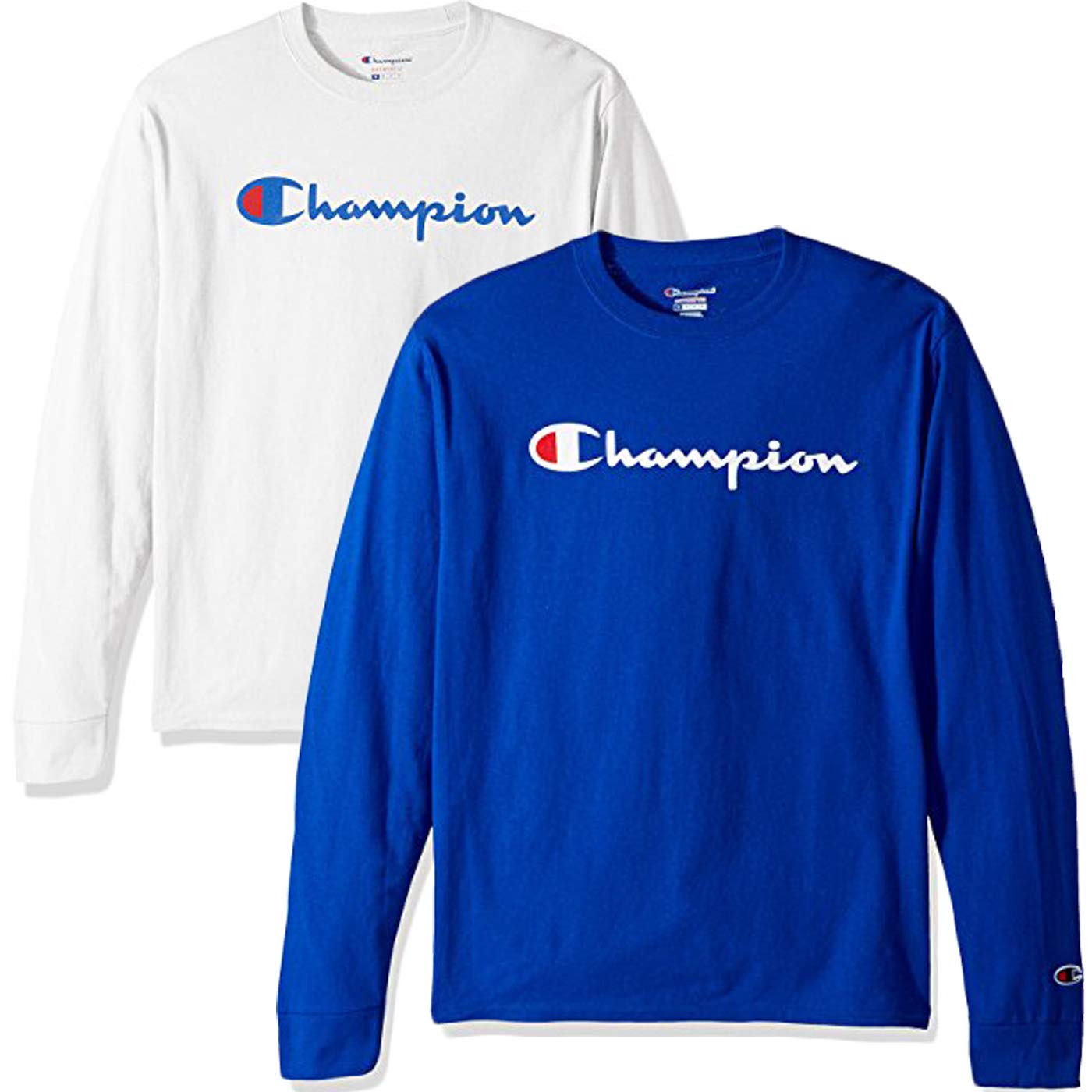 Champion Men's Classic Jersey Script T Shirt -3 Piece Bundle Includes 2 Shirts Free BE Bold Gym Tote Bag Genie Outlet