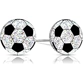 Soccer Earrings for Women Sparkly Soccer Earrings Round Stud Earrings Sport Lover Holiday Party Jewelry for Women