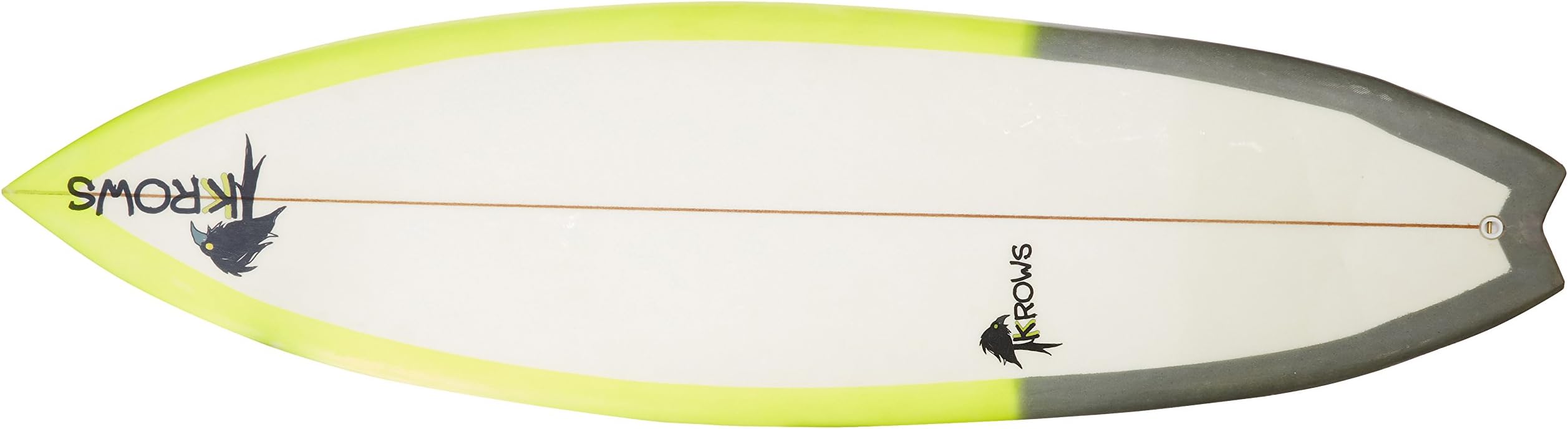 kKrows 5 Fin Fish Tail Surfboard, White, 5.8-Feet