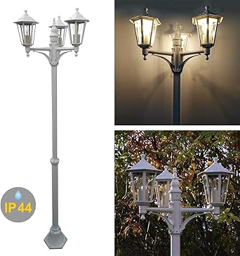 Led Stehleuchte Aussenleuchte Xxl 200cm Gartenleuchte Kandelaber Kingston Aussenbereich Standlampe Aluminium E27 6watt Weiss Amazon De Beleuchtung