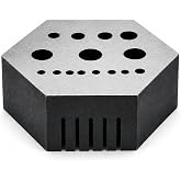 Hexagonal Steel Riveting Anvil Block, 17mm Thick, 15 Holes, 5 Slots