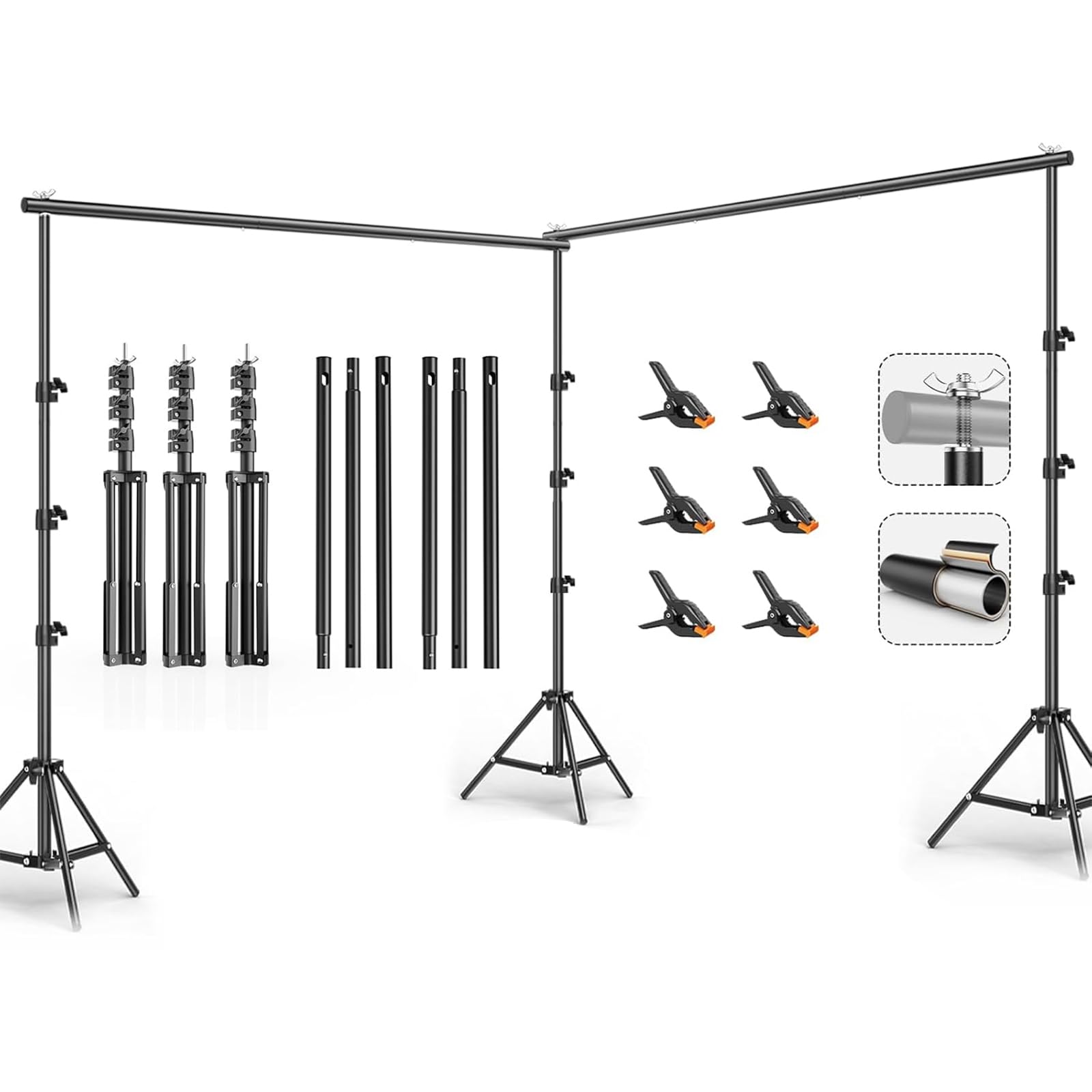 Photo 1 of 10x20FT Backdrop Support Stand for Photography?Adjustable Width & Length Backdrop Stand Background Support System Kit for Photo Video Studio Shooting, Party, Outdoor, Wedding