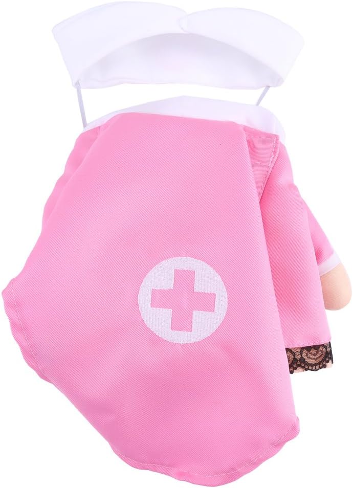 Funny Pet Puppy Dog Cat Outfit Cosplay Pink Nurse Clothes with Hat Christmas Halloween Theme Party Costume (S) - Image 4