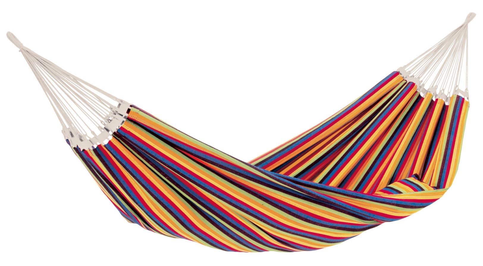 Laminvale Ltd AMAZONAS XXL comfort hammock Paradiso Tropical handmade in Brazil 250cm x 175cm up to 200kg in colorful stripes