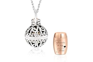 Vintage Hollow Flower Urn Necklace for Ashes Forever in my heart Memorial Locket Pendant Jar Keepsake Cremation Jewelry, Stai