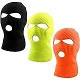 WXJ13 3 Colors 3-Hole Full Face Cover Soft Winter Balaclava Warm Knit Ski Mask, Men Women Outdoor Sports Knit Full Face Mask