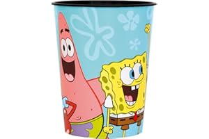 Unique SpongeBob SquarePants Plastic Stadium Cup - 16oz (1 Pc) - Fun & Multicolor Party Favor for Kids' Parties & Events