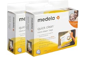 Bitybean Quick Clean Micro-Steam Bags, 2 Pack of 5 (10 Microsteam Bags Total), for Medela Teethers, Training Cups, Pacifiers, Breast Pump Parts and Bottles