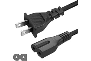 LORDTRONICS 2 Prong Polarized 5Ft Power Cord C7 Connector AC Power Cable Replacement for Vizio D-E-M Series TV, Sewing Machine, PlayStation PS1/PS2, Sony, Bose, Brother, Singer