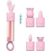 6 in1 Handheld Facial Massager - Powerful Mini Waterproof & Rechargeable Vibration massager - for Face & Body Skin Care, Muscle Relaxation and Serum Absorption 5-Piece Accessory Set (Pink-6 in1)