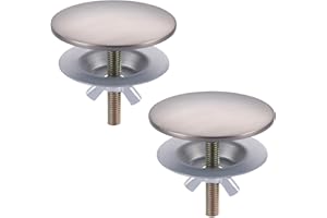 ALEASHA Kitchen Sink Hole Cover, 2 PCS Faucet Hole Cover for Kitchen Sink, Tap Hole Plate Stopper Cover Blanking Brass Metal Plug, Sink Countertop Hole Cap Cover, Brushed Nickel