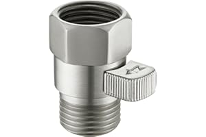 Water Flow Control Valve, Angle Simple Brass Shower Shut Off Valve, Flow Restrictor for Handheld Shower, Bidet Sprayer, Brushed Nickel