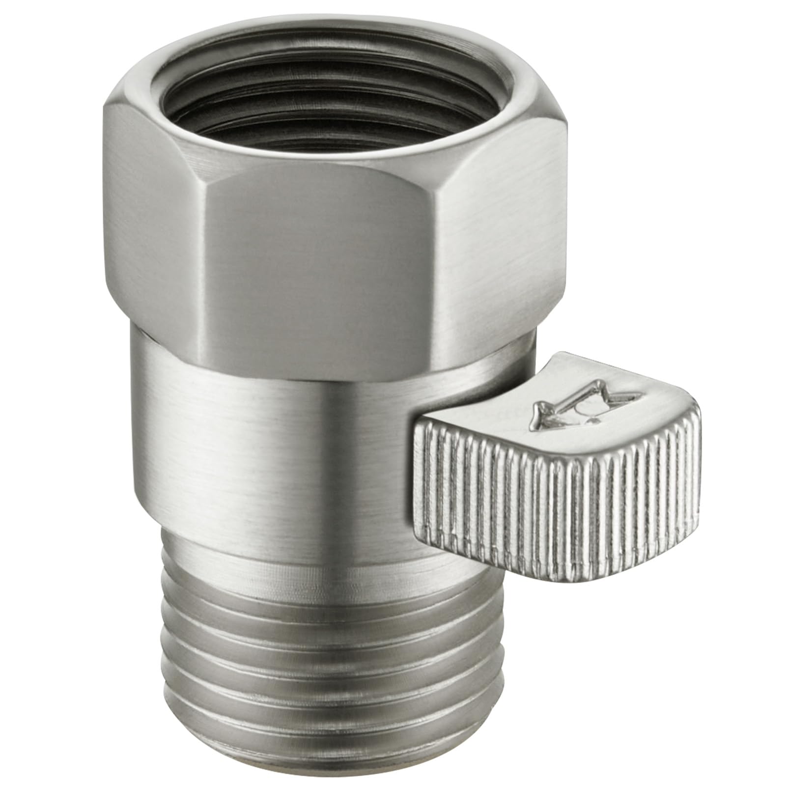 Angle Simple Water Flow Control Valve, Brass Water Pressure Regulatror Bathroom Shut Off Valve Turn Off Water Switch Reduce Water Decive for Showerhead Hose Bidet Sprayer Brushed Nickel