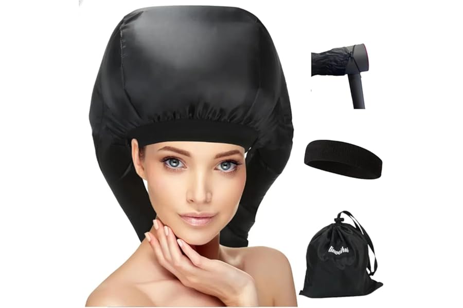 Hooded Hair Dryer， Ideal Hair Diffuser for Curly Hair， Your Ultimate Solution – Spacious Capacity Blow Dryer Cap for Rapid Styling of Curls