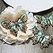 eGlomart Vintage Style Golden Aquamarine Blue Rhinestones Butterfly Brooch Pin #153