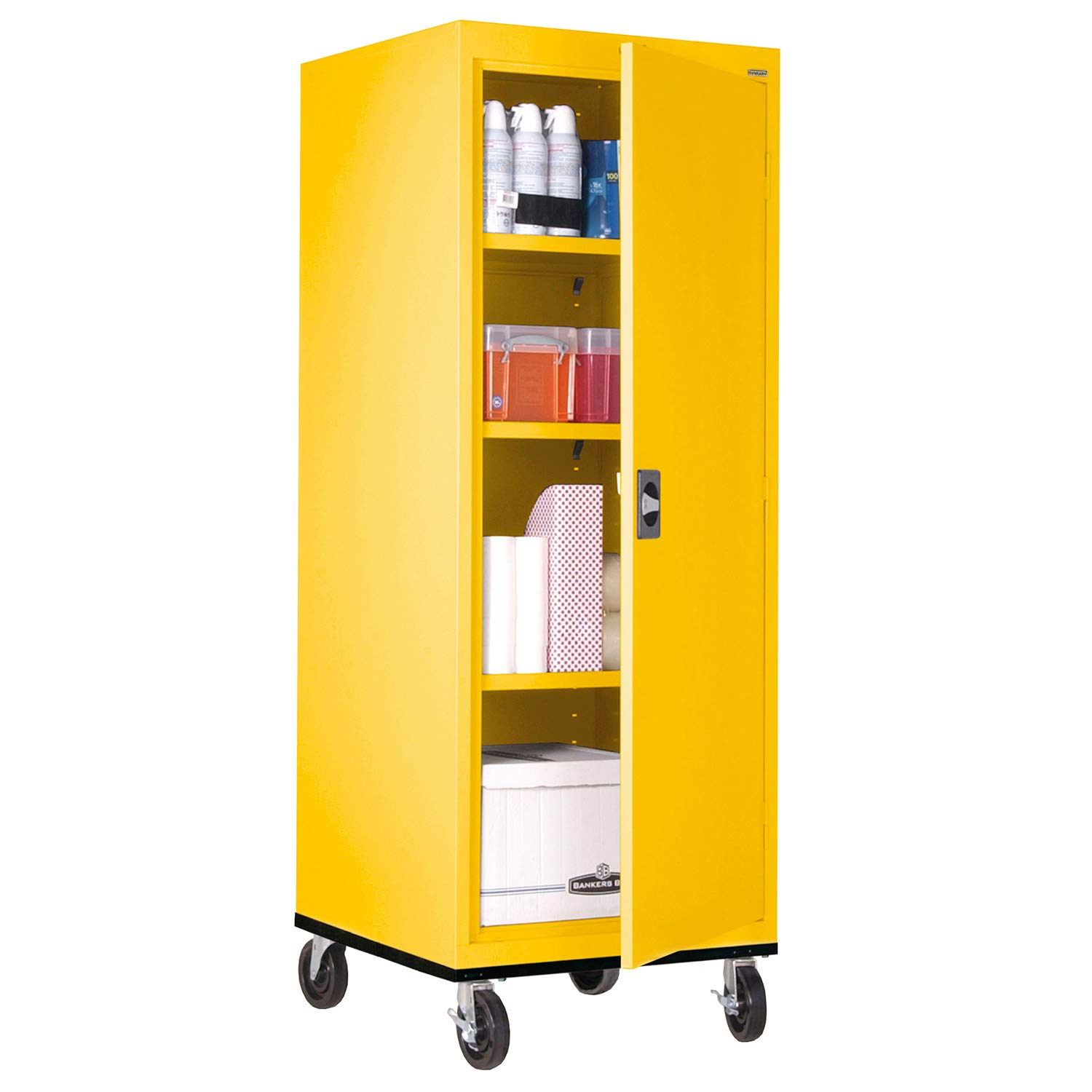 Amazon Com Sandusky Lee Ta3r242460 Ey Transport Series Mobile Storage Cabinet Yellow Industrial Scientific