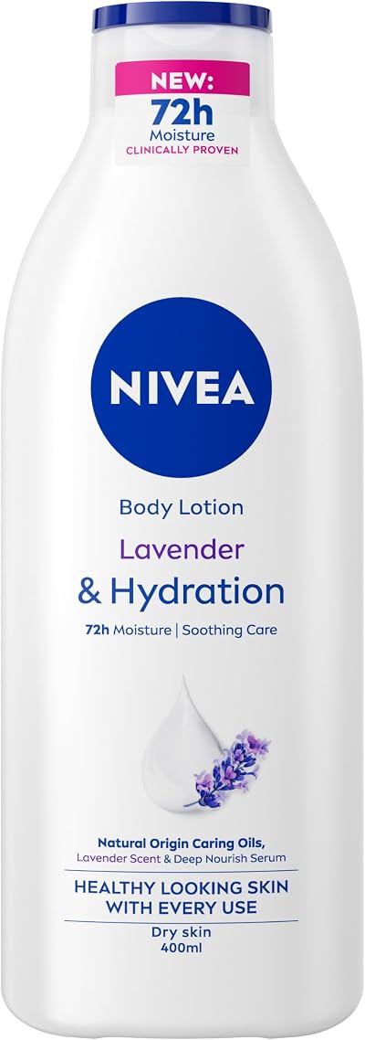 NIVEA Lavender Essentials Body Lotion 400ml Soothing 72H Hydration Dry Skin