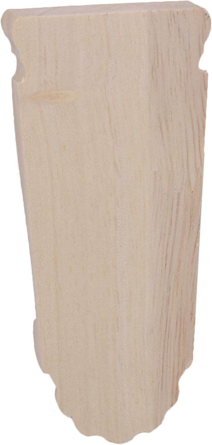 Yibuy European Door Decor Wood Unfinish Carved Corner Onlay 10x5x1.7 CM Wood Color Pack of 4, 10x4.5x1.7cm/3.94x1.77x0.67 inch(LxWxT) - Image 4